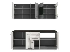 Cucine > Dmora Cucina Bianco Grigio 2 Cassetti 9 Ripiani, 10 Ante - Zambana Grigio, Bianco