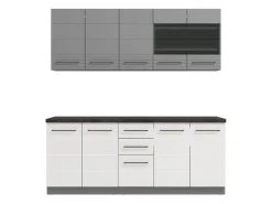 Cucine > Dmora Cucina Bianco Grigio 2 Cassetti 9 Ripiani, 10 Ante - Zambana Grigio, Bianco