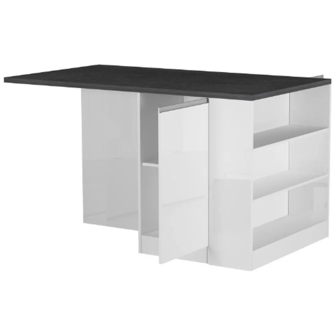 Cucina Bianco Lucido Grigio Ardesia Modulabile 29 Ripiani, 3 Cassetti Made in Italy - Balme