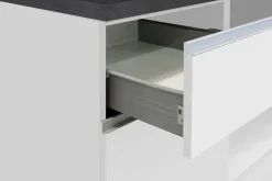 Cucine|Cucina > Dmora Cucina Bianco Lucido Grigio Ardesia un Cassetto 13 Ripiani, Modulabile Made in Italy - Fonti Grigio Ardesia, Bianco Lucido
