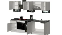 Cucina Bianco Lucido Grigio Ardesia un Cassetto 19 Ripiani, 7 Ante Made in Italy - Attimis