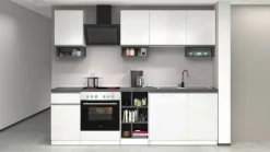 Cucina Bianco Lucido Grigio Ardesia un Cassetto 19 Ripiani, 7 Ante Made in Italy - Attimis