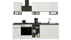 Cucina Bianco Lucido Grigio Ardesia un Cassetto 19 Ripiani, 7 Ante Made in Italy - Attimis