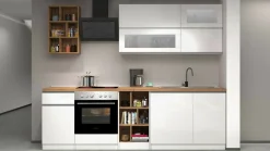 Cucina Bianco Lucido Marrone Rovere un Cassetto 13 Ripiani, Modulabile Made in Italy - Fonti