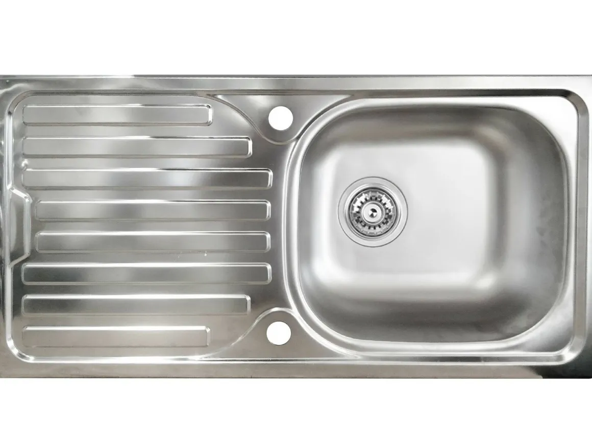Cucina Bianco Lucido Marrone Rovere un Cassetto 13 Ripiani, Modulabile Made in Italy - Fonti