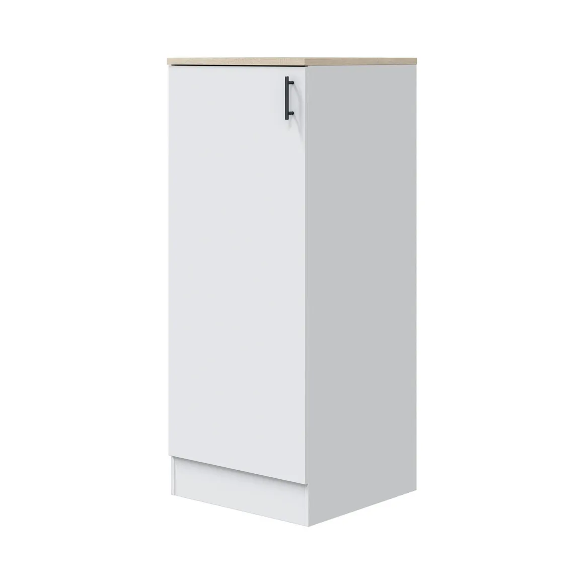 Cucina Bianco Marrone Rovere 3 Ripiani 3 Cassetti, Apertura Battente, Scorrevole - Zafrena