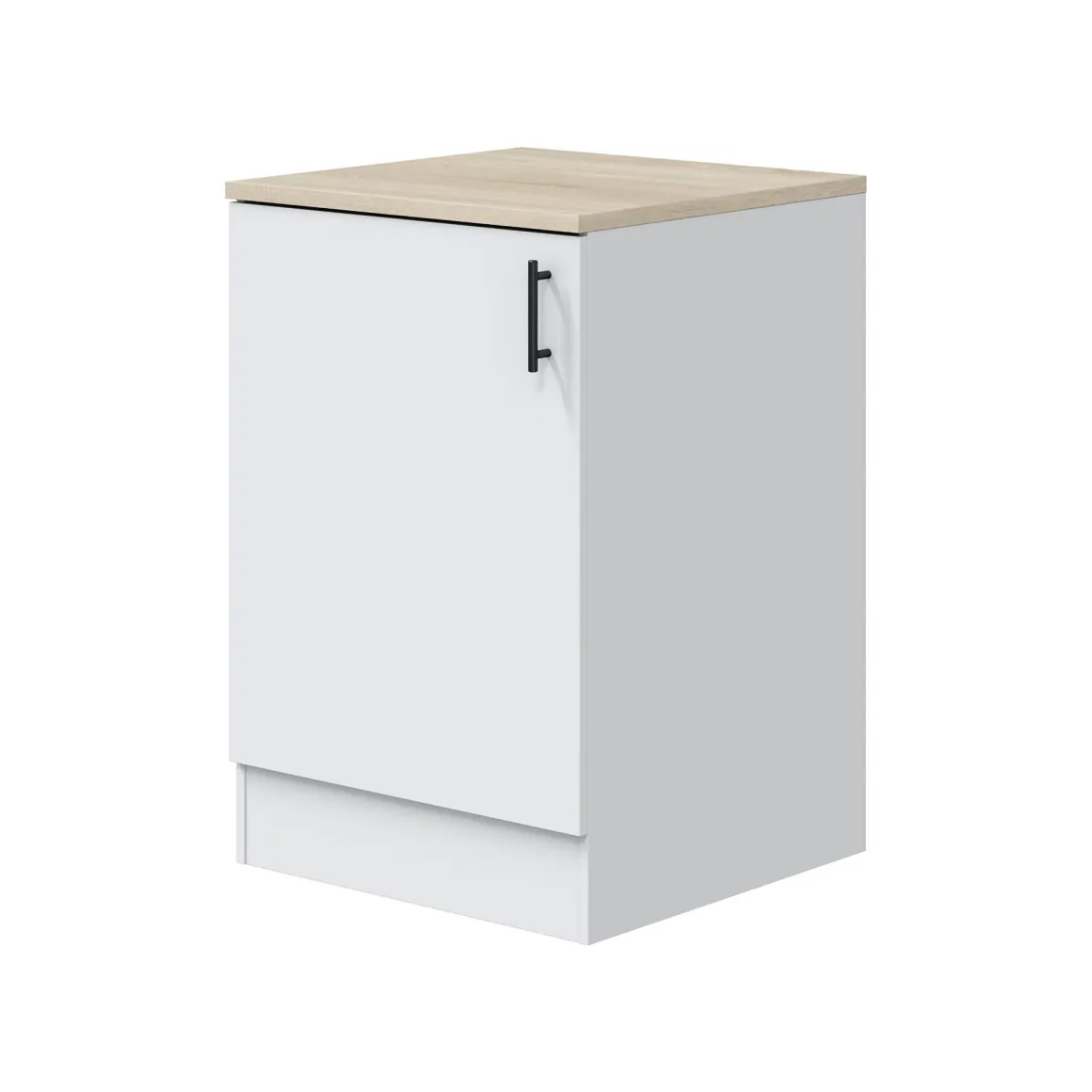 Cucina Bianco Marrone Rovere 3 Ripiani 3 Cassetti, Apertura Battente, Scorrevole - Zafrena