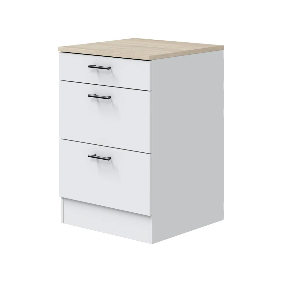Cucina Bianco Marrone Rovere 4 Cassetti 5 Ripiani, Apertura Battente, Scorrevole - Moriantha