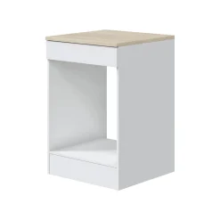 Cucina Bianco Marrone Rovere un Cassetto 4 Ripiani, Apertura Battente, Scorrevole - Thymira