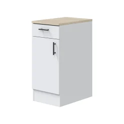 Cucine > Dmora Cucina Bianco Marrone Rovere un Cassetto Modulabile, 6 Ripiani - Telinea Marrone, Bianco Rovere