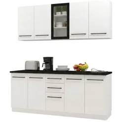 Cucina Bianco Nero 2 Cassetti 9 Ripiani, 10 Ante - Monale