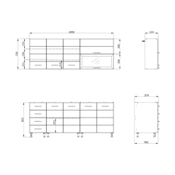 Cucina Bianco Opaco Bianco Lucido 4 Cassetti Modulabile, Apertura Battente, Scorrevole - Riquew