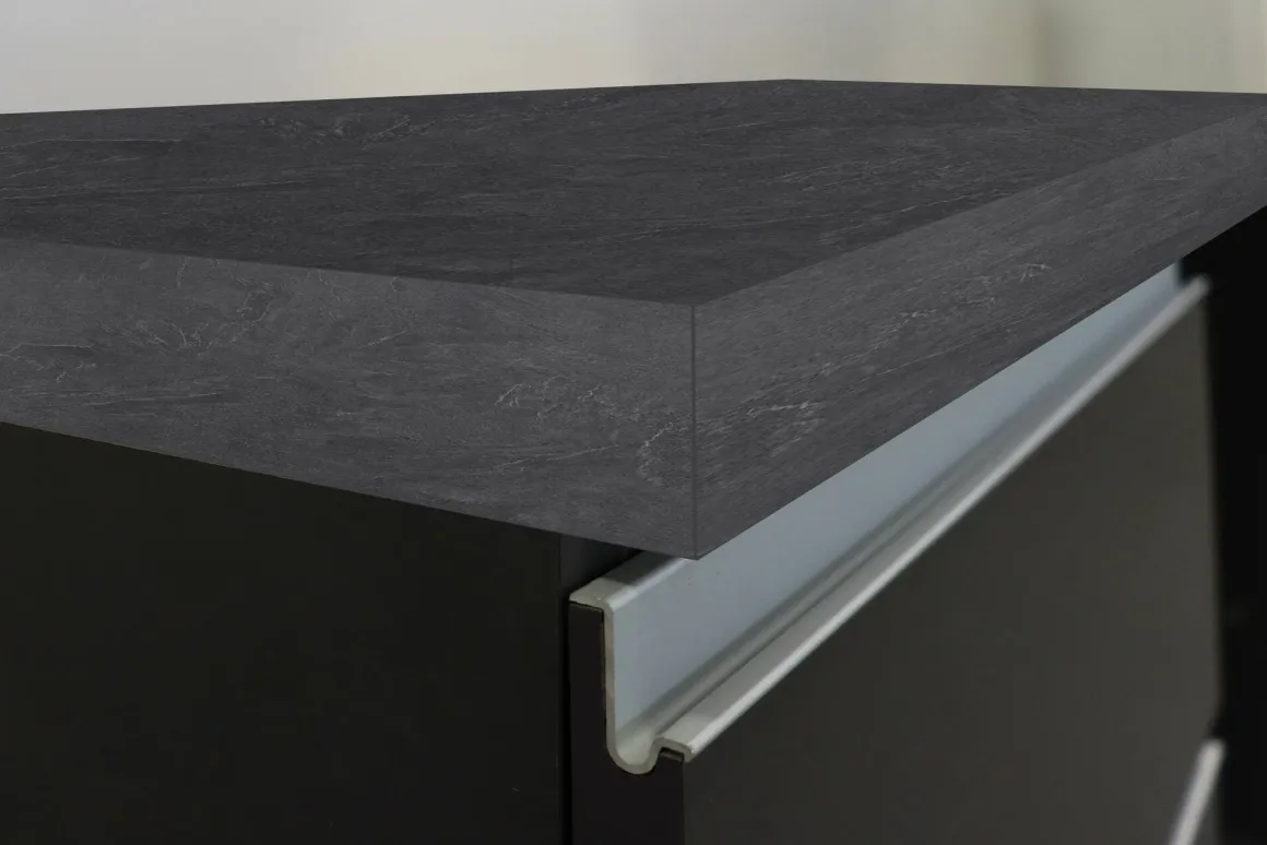 Cucine|Cucina > Dmora Cucina Grigio Ardesia Grigio Ardesia un Cassetto 19 Ripiani, 7 Ante Made in Italy - Attimis Grigio Ardesia, Grigio Ardesia