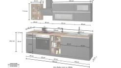 Cucina Grigio Ardesia Marrone Rovere un Cassetto 13 Ripiani, 5 Ante Made in Italy - Fonti
