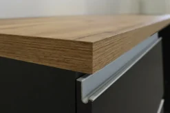 Cucina Grigio Ardesia Marrone Rovere un Cassetto 19 Ripiani, Modulabile Made in Italy - Attiko