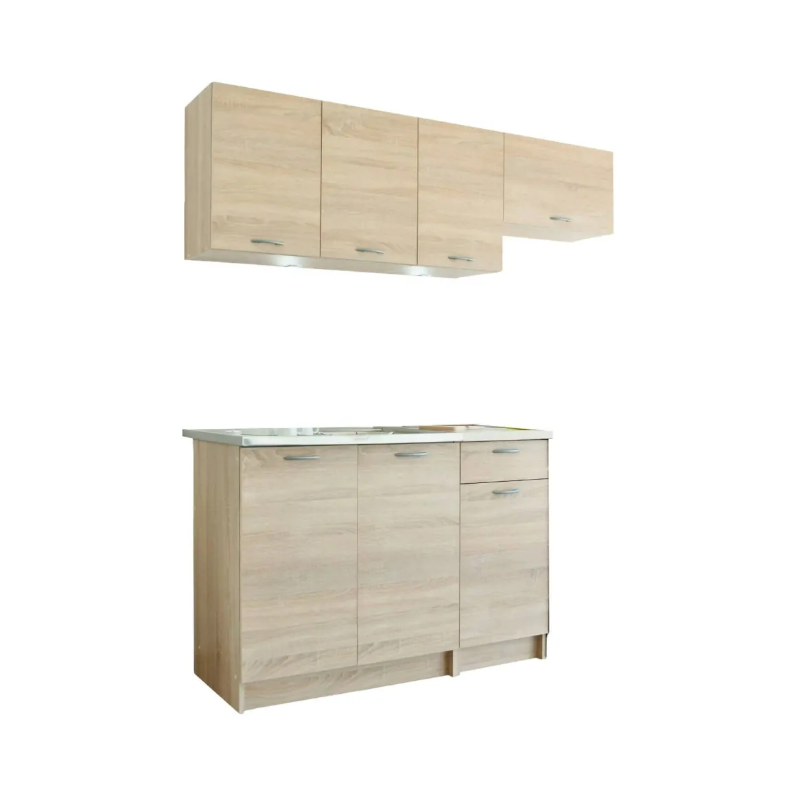 Cucina Marrone Rovere Modulabile un Cassetto, 3 Ripiani - Sora