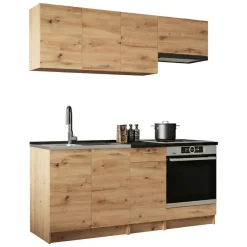 Cucina Marrone Rovere Nodi Modulabile un Cassetto, un Ripiano - Teano