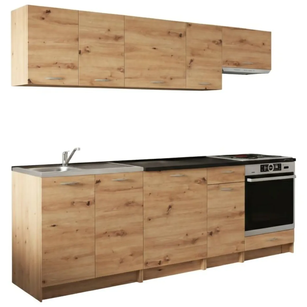 Cucina Marrone Rovere Nodi un Ripiano Modulabile, un Cassetto - Camerino