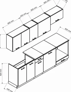 Cucina Marrone Rovere Nodi un Ripiano Modulabile, un Cassetto - Camerino