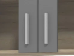 Cucine > Dmora Cucina Nero Antracite Marrone Rovere un Cassetto 4 Ripiani, 8 Ante - Solarolo Marrone Rovere, Nero Antracite