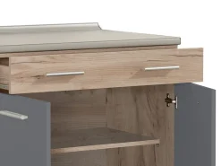 Cucina Nero Antracite Marrone un Cassetto 3 Ripiani, Apertura Battente, Scorrevole - Garessio