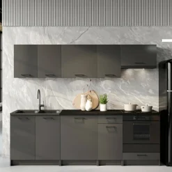 Cucine > Dmora Cucina Modulabile un Cassetto, un Ripiano - Miogli Nero Antracite