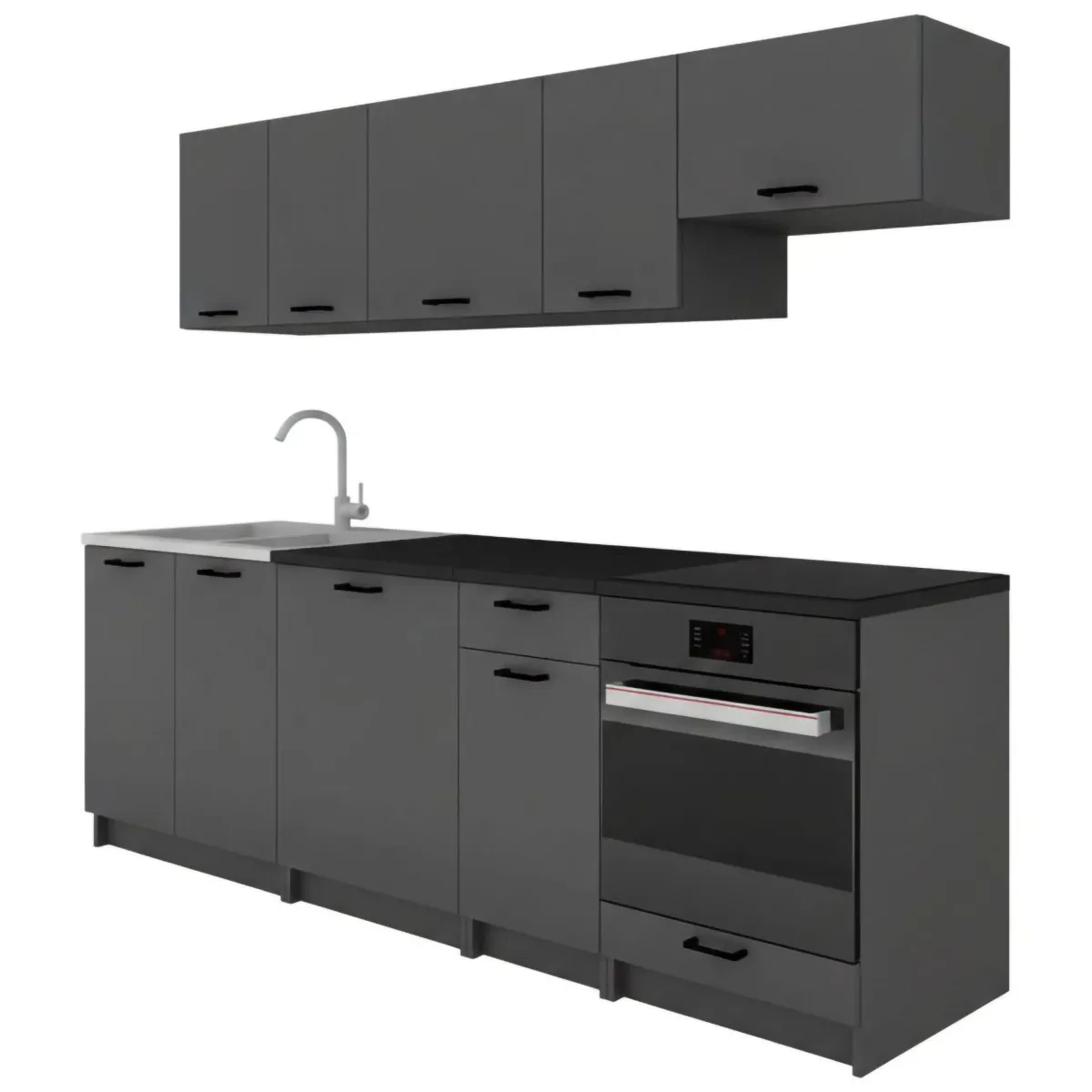 Cucine > Dmora Cucina Modulabile un Cassetto, un Ripiano - Miogli Nero Antracite
