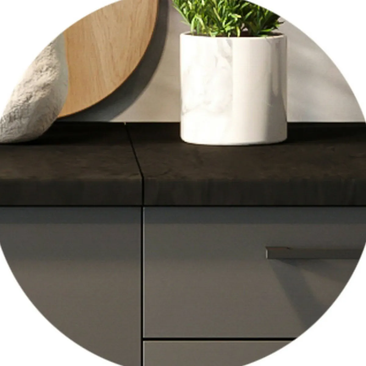 Cucine > Dmora Cucina Modulabile un Cassetto, un Ripiano - Miogli Nero Antracite
