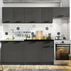 Cucina Nero Antracite Modulabile un Cassetto, un Ripiano - Rostas
