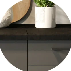 Cucina Nero Antracite Modulabile un Cassetto, un Ripiano - Rostas
