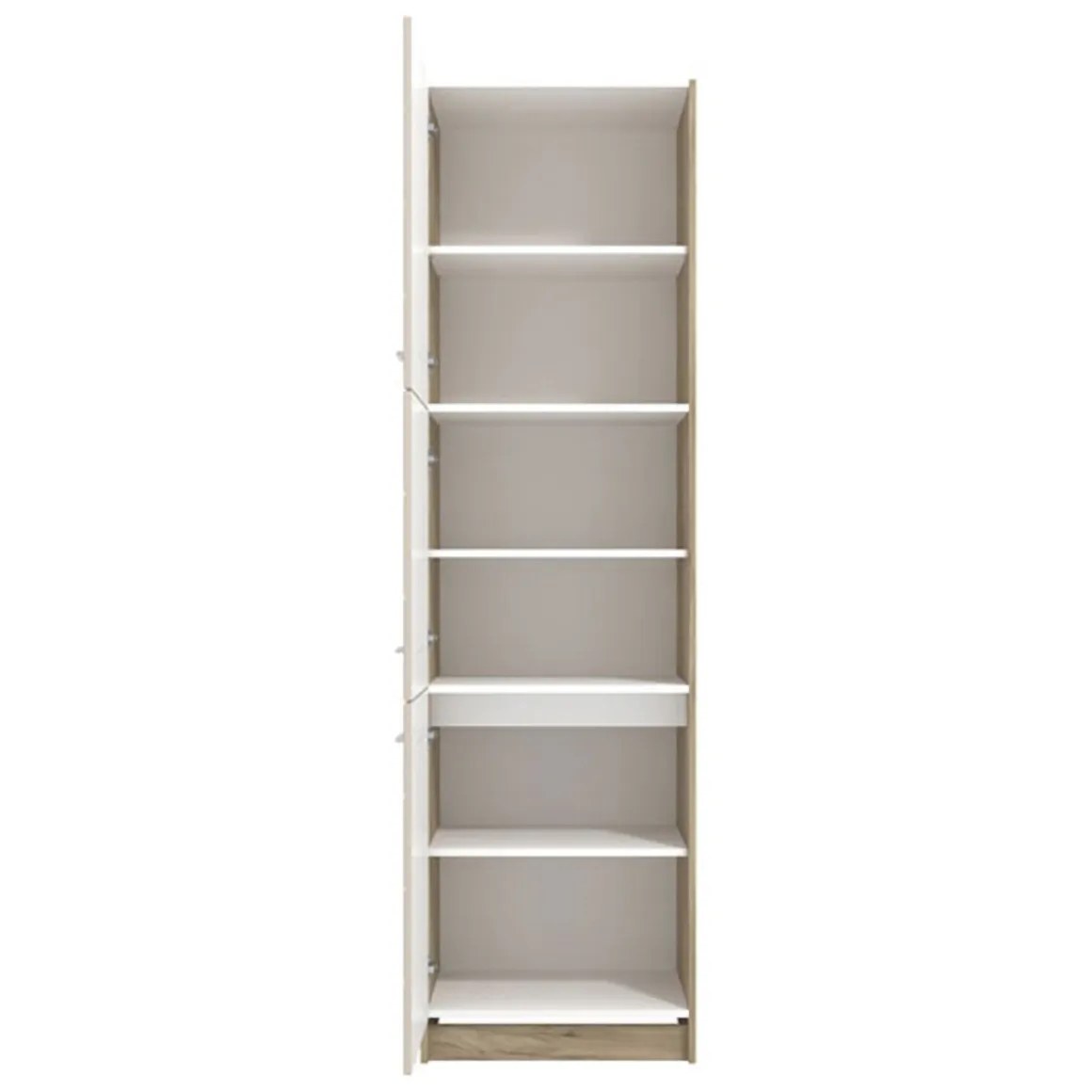 Dispensa da Cucina Beige Marrone Rovere Nodi 5 Ripiani 3 Ante 60x57.5x214.5h cm, 6 Vani - Volvera