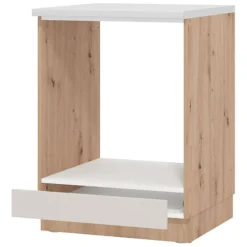 Dispensa da Cucina Beige Marrone Rovere Nodi un Cassetto 2 Ripiani 60x56.5x82h cm, un Vano - Saracena