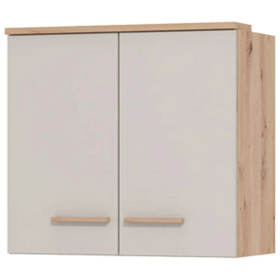 Dispensa da Cucina Beige Marrone Rovere Nodi un Ripiano 2 Ante 60x31x56h cm, 2 Vani - Saracena