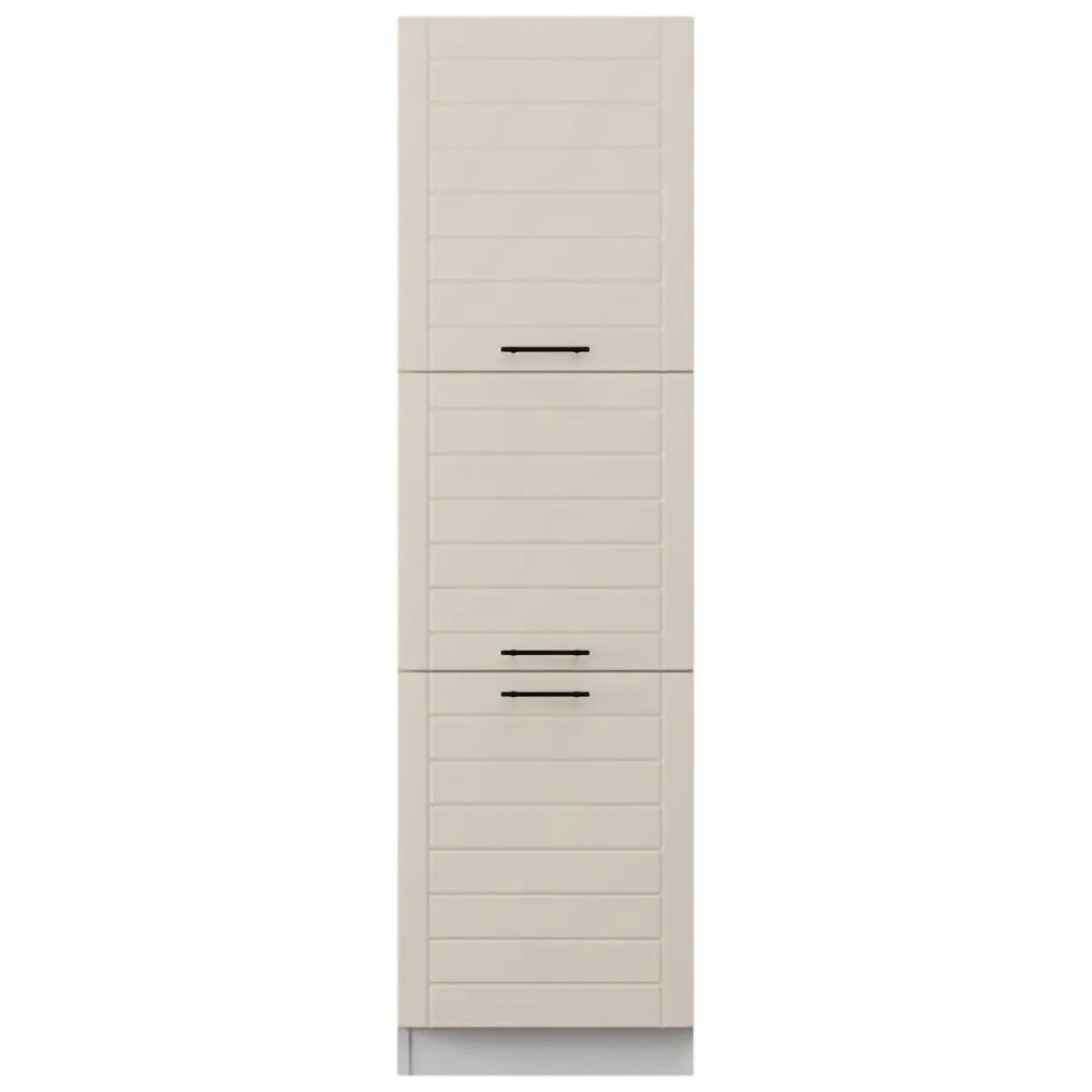 Mobili Dispensa > Dmora Dispensa da Cucina Bianco Crema Bianco 6 Ripiani Apertura Battente 60x58x214h cm, 3 Ante - Hallst Bianco, Bianco Crema