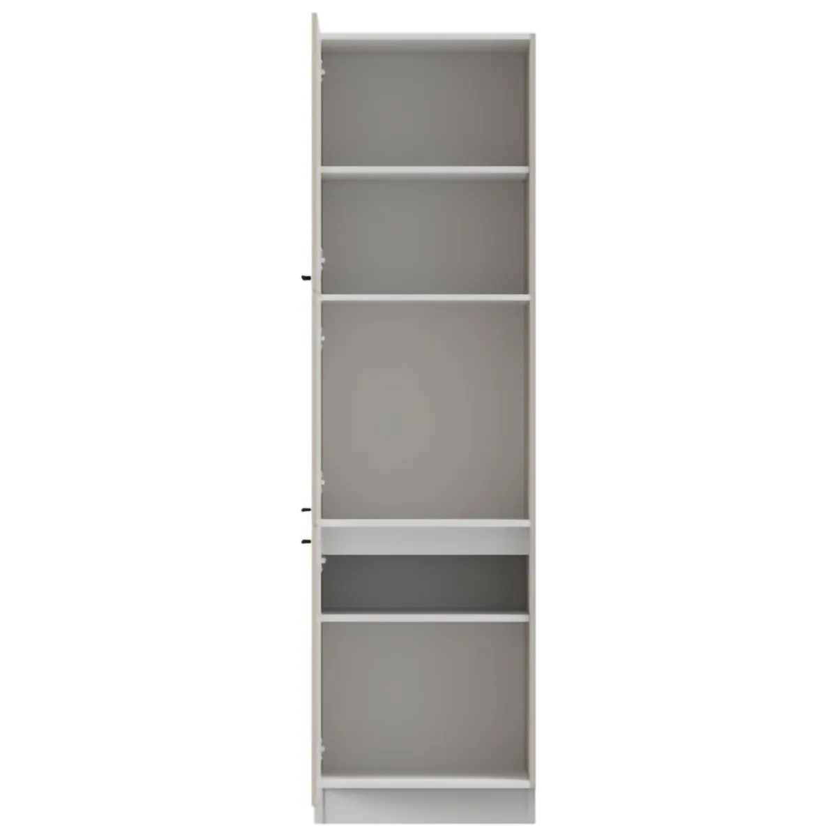 Mobili Dispensa > Dmora Dispensa da Cucina Bianco Crema Bianco 6 Ripiani Apertura Battente 60x58x214h cm, 3 Ante - Hallst Bianco, Bianco Crema