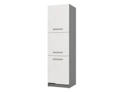 Dispensa da Cucina Bianco Grigio 5 Ripiani 3 Ante 60x58x215h cm, Apertura Battente - Moiolaa