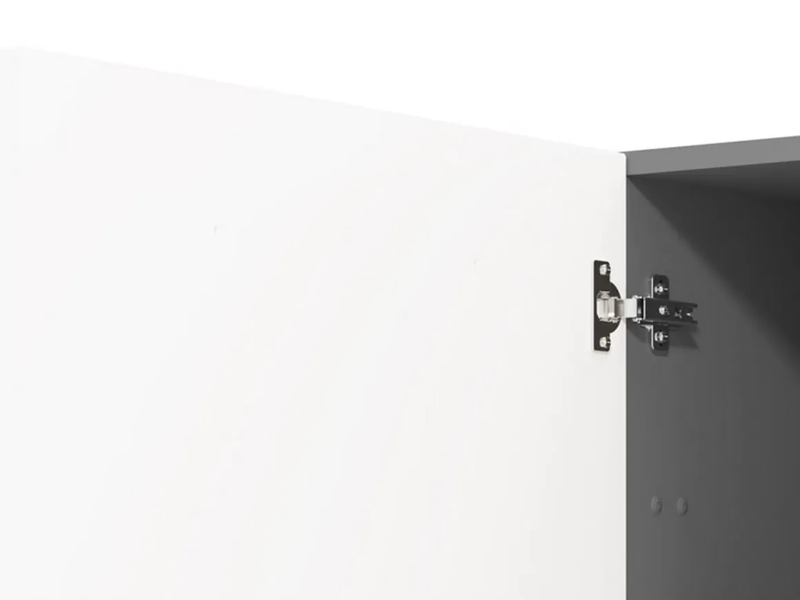 Dispensa da Cucina Bianco Grigio 5 Ripiani 3 Ante 60x58x215h cm, Apertura Battente - Moiolaa