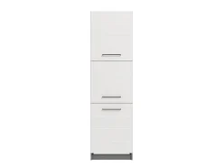 Dispensa da Cucina Bianco Grigio 5 Ripiani 3 Ante 60x58x215h cm, Apertura Battente - Moiolaa