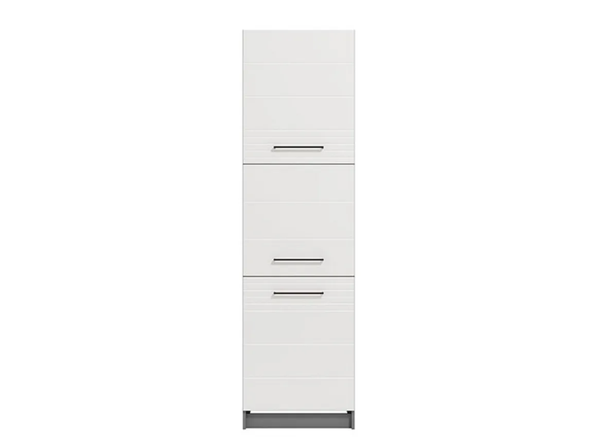 Dispensa da Cucina Bianco Grigio 5 Ripiani 3 Ante 60x58x215h cm, Apertura Battente - Moiolaa
