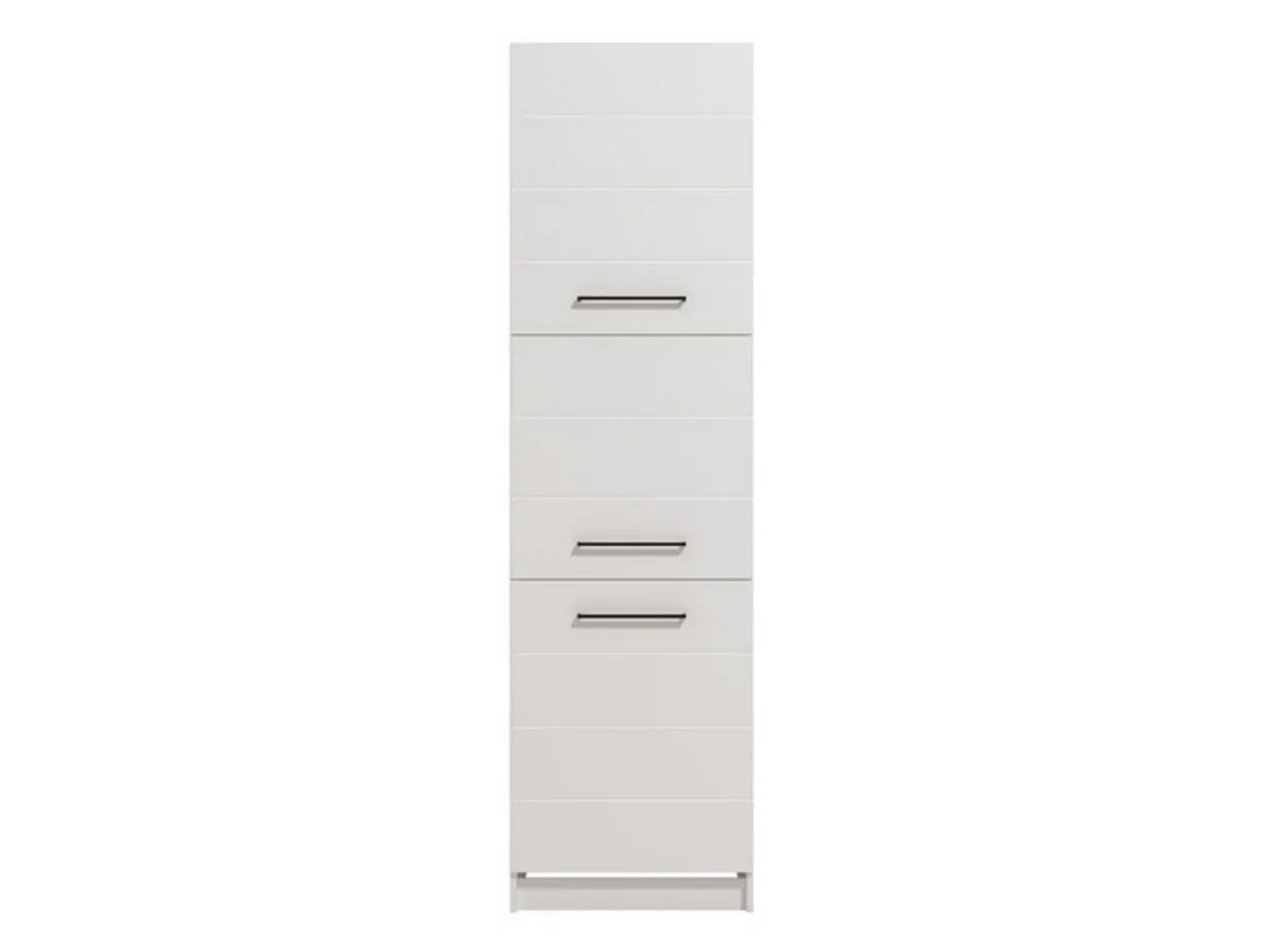 Mobili Dispensa > Dmora Dispensa da Cucina Bianco Nero 5 Ripiani 3 Ante 60x58x215h cm, Apertura Battente - Falmentaa Nero, Bianco