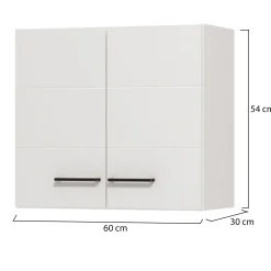 Dispensa da Cucina Bianco Nero un Ripiano 2 Ante 60x30x54h cm, Apertura Battente - Falmenta