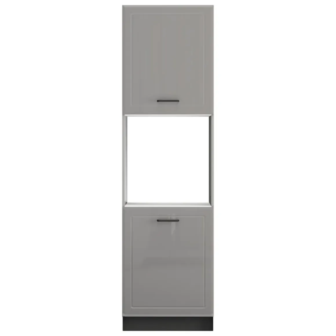 Dispensa da Cucina Grigio Nero 5 Ripiani Apertura Battente 60x58x214h cm, 2 Ante - Mogan
