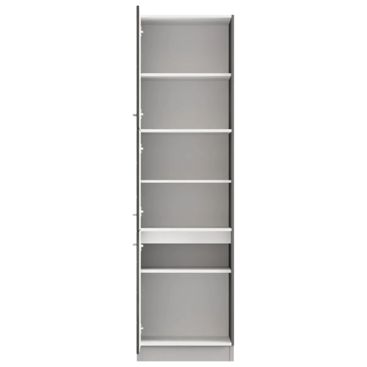 Mobili Dispensa > Dmora Dispensa da Cucina Nero Antracite Grigio 6 Ripiani Apertura Battente 60x58x214h cm, 3 Ante - Cochem Grigio, Nero Antracite