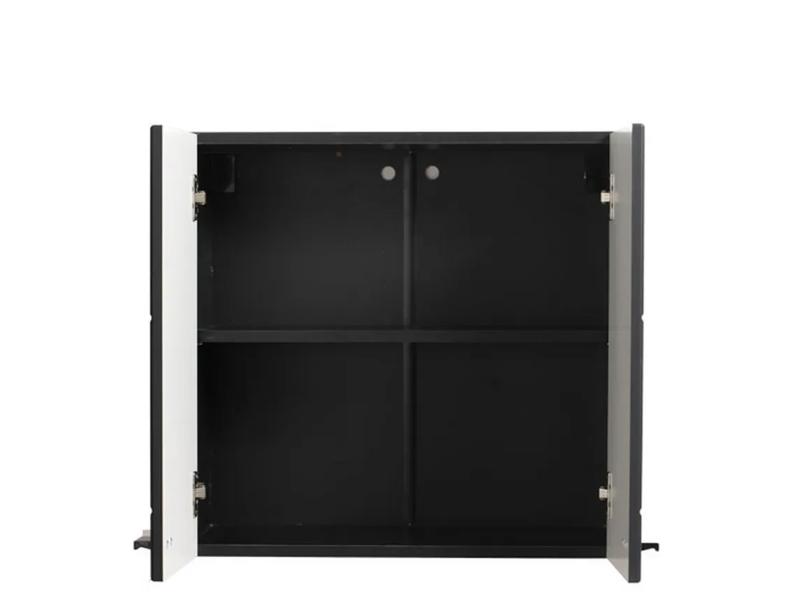 Dispensa da Cucina Nero Antracite un Ripiano 2 Ante 60x30x57h cm, 2 Vani - Palmiano