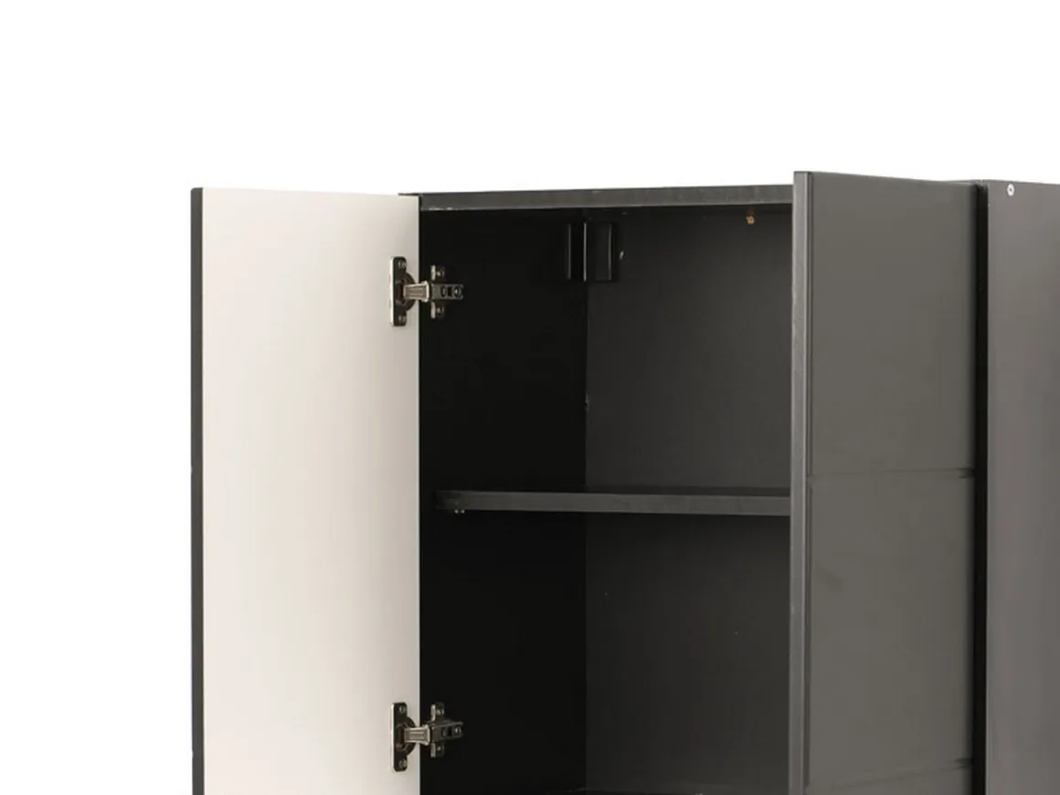 Dispensa da Cucina Nero Antracite un Ripiano 2 Ante 60x30x57h cm, 2 Vani - Palmiano