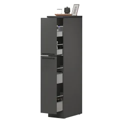 Cucina|Mobili Dispensa > Dmora Dispensa multiuso 2 ante 30x165h cm antracite e ardesia - Atrax Grigio Ardesia, Nero Antracite