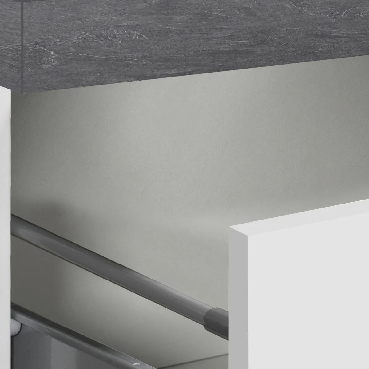 Cucina|Mobili Dispensa > Dmora Dispensa multiuso 2 ante 30x165h cm bianco lucido e ardesia - Atrax Grigio Ardesia, Bianco Lucido