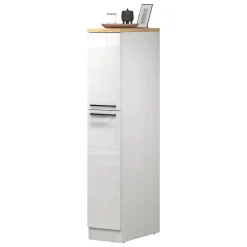 Dispensa multiuso 2 ante 30x165h cm bianco lucido e rovere - Atrax