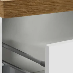 Dispensa multiuso 2 ante 30x165h cm bianco lucido e rovere - Atrax