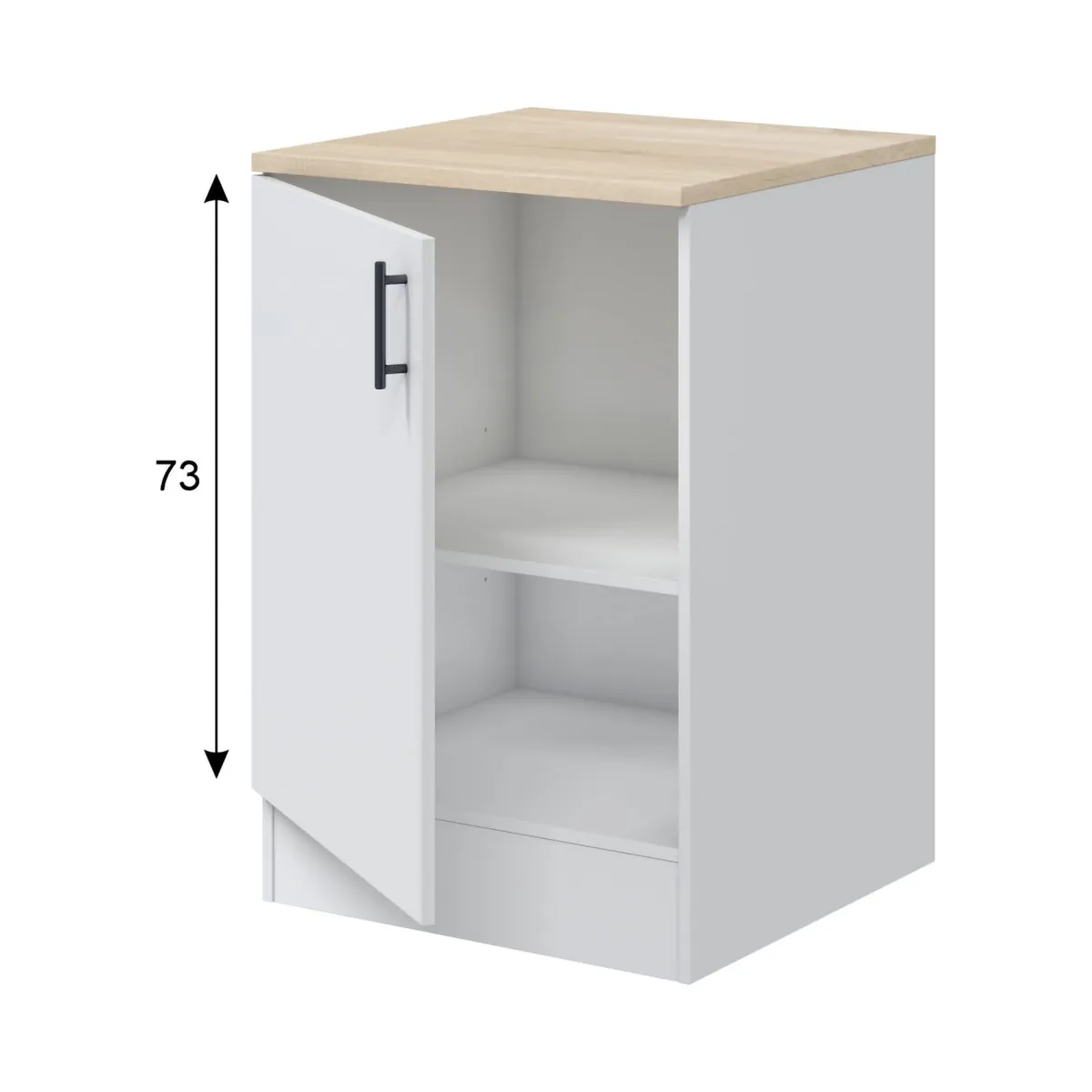 Mobili Dispensa > Dmora Dispensa piccola verticale 60x90h cm bianco e rovere - Zerna Marrone, Bianco Rovere